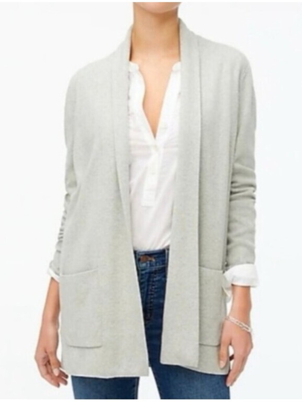 J. CREW gray cotton sweater blazer sz S